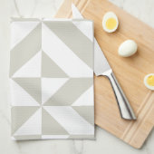 中程度のグレーの幾何学的なデコキューブパターン キッチンタオル (四つ折り)