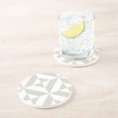 中程度のグレーの幾何学的なデコキューブパターン コースター (側面)