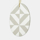 中程度のグレーの幾何学的なデコキューブパターン セラミックオーナメント (左)