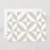 中程度のグレーの幾何学的なデコキューブパターン ポストカード (正面/裏面)