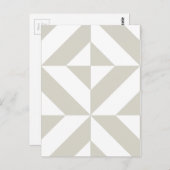 中程度のグレーの幾何学的なデコキューブパターン ポストカード (正面/裏面)