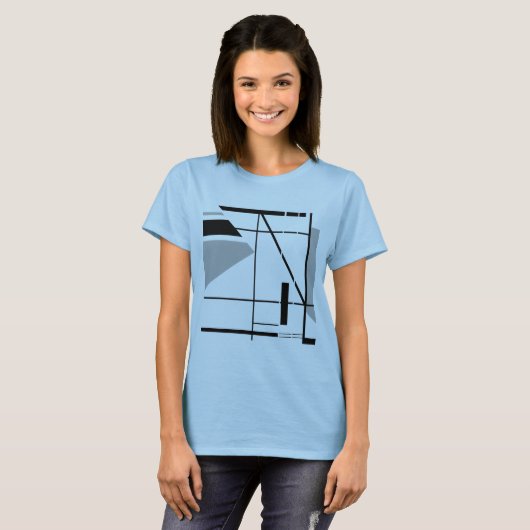 中程度のグレーの黒コンテンポラリー幾何学的MCM外観 Tシャツ (正面フル)