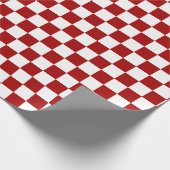 中程度のチ赤と白ェック ラッピングペーパー (角)