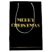 中程度のブラックアールデコクリスマス抱き枕 ミディアムペーパーバッグ (正面)
