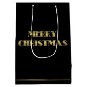 中程度のブラックアールデコクリスマス抱き枕 ミディアムペーパーバッグ (裏面)