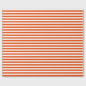 中程度の明るいオレンジと白ストライプ色 ラッピングペーパー (フラット)