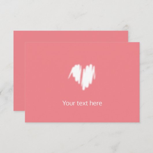 中程度の白い落書き散布ハート画像 サンキューカード (正面/裏面)