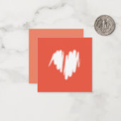 中程度の白い落書き散布ハート画像 ノートカード (正面/裏面インサイチュ)