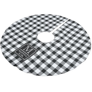 中程度の素朴バッファローはモノグラム名の年をチェック ブラッシュドポリエステルツリースカート