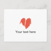 中程度の赤い落書き散布ハート画像 ポストカード (正面)