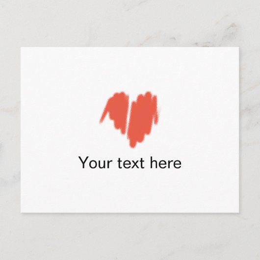 中程度の赤い落書き散布ハート画像 ポストカード (正面)