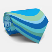 中程度の青のクラシック丸いストライプ ネクタイ (ロール)