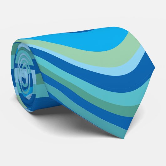 中程度の青のクラシック丸いストライプ ネクタイ (ロール)