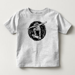 中空スケートボードをする伝説のスケート選手 トドラーTシャツ