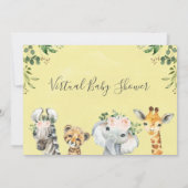 中立のサファリ動物バーチャルベビーシャワー  招待状 (裏面)
