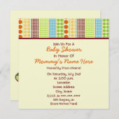 中立のベビーシャワー：ボホドッ詰まったツベア 招待状 (正面/裏面)