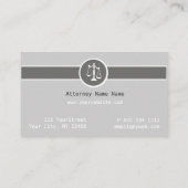 中立シンプルな色の平野の正義スケールの弁護士 名刺 (裏面)