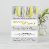 中立ベビーシャワーの招待状のふさの花輪 招待状 (スタンド正面)