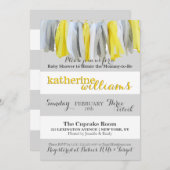 中立ベビーシャワーの招待状のふさの花輪 招待状 (正面/裏面)