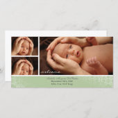 中立ベビーフォトカードの発表 案内状 (正面/裏面)