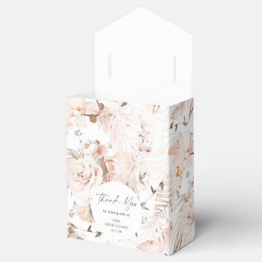 中立ベージュエレガントフローラ庭園の結婚式の好意 フェイバーボックス (オープン)