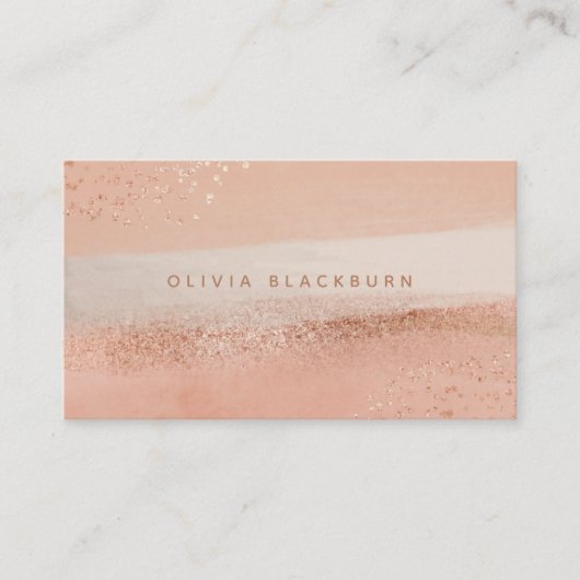 中立ボホ|抽象芸術水彩とバラ金ゴールド 名刺 (正面)