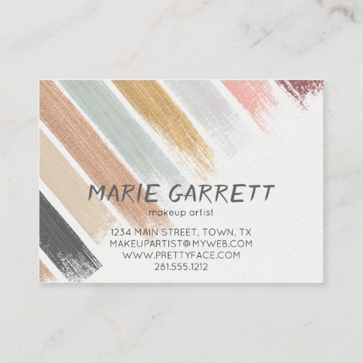 中立モダンおもしろい水クール色ブラシストローク 名刺 (裏面)