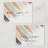 中立モダンおもしろい水クール色ブラシストローク 名刺 (正面/裏面)