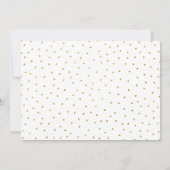 中立性ベビーに金ゴールド紙吹雪 招待状 (裏面)