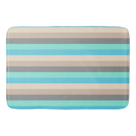 中立灰色および緑のストライプなバス・マット バスマット