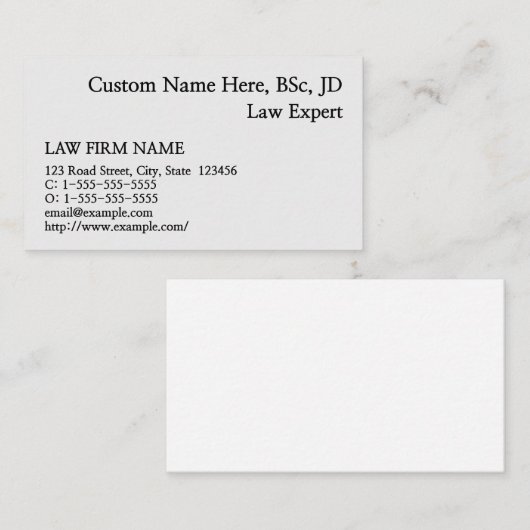 中立無所属弁護士の名刺 名刺 (正面/裏面)