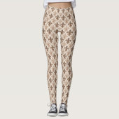 中立的なアースカラーの王室百合のスタイル レギンス (正面)