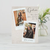 中立的な審美的な写真の卒業発表 招待状 (スタンド正面)