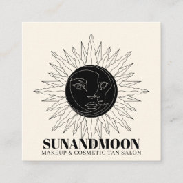 中立的な精神的な太陽エネルギーによるヒーリング 太陽と月 スクエア名刺