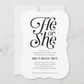 中立的, 黑白, 他或她, 性別揭曉 招待状 (正面)