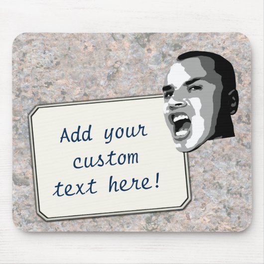 中立石の質のカスタムな文字の叫び マウスパッド (正面)
