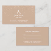 中立紙吹雪は美容師のアポイントメントに点を打ちます 予約カード (正面/裏面)