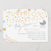 中立紙吹雪|ベビーシャワー招待状 招待状 (正面/裏面)