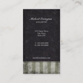 中立色のグランジでストライプな名刺 名刺 (裏面)