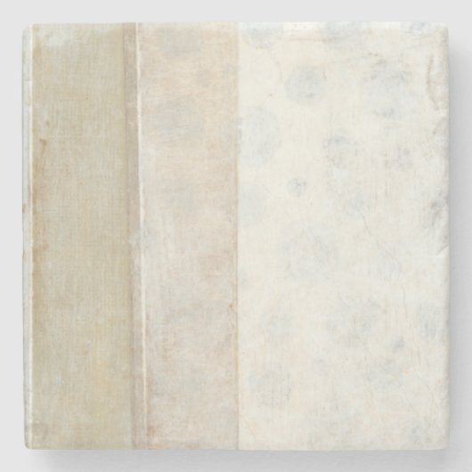 中立色の装飾的なパネルの絵画 ストーンコースター (正面)