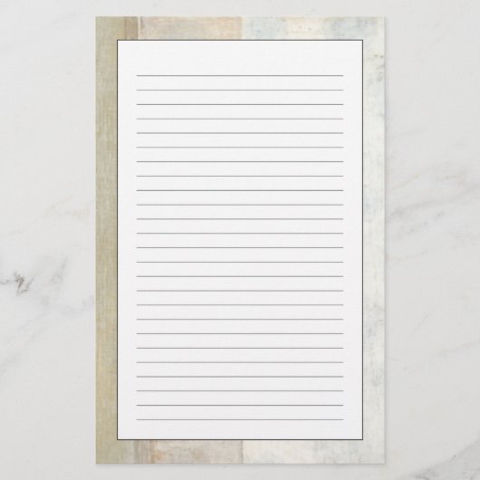 中立色の装飾的なパネルの絵画 便箋 (正面)