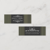 中立華美で上品なモチーフはの縞で飾ります スキニー名刺 (正面/裏面)