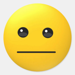 中立表現のおもしろいなemojiのステッカー ラウンドシール