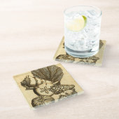 中立貝および珊瑚のコレクション ガラスコースター (アングル)