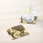 中立貝および珊瑚のコレクション スクエアペーパーコースター (インサイチュ)