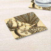 中立貝および珊瑚のコレクション スクエアペーパーコースター (アングル)