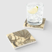 中立貝および珊瑚のコレクション ストーンコースター (横)