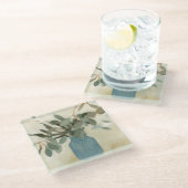 中立配置 – ステム葉ド ガラスコースター (アングル)