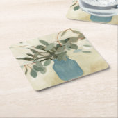 中立配置 – ステム葉ド スクエアペーパーコースター (アングル)