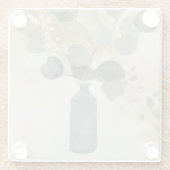 中立配置 – 花瓶の緑 ガラスコースター (裏面)